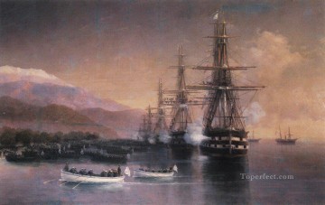 the landing to subashi 1880 Romantic Ivan Aivazovsky Russian Oil Paintings